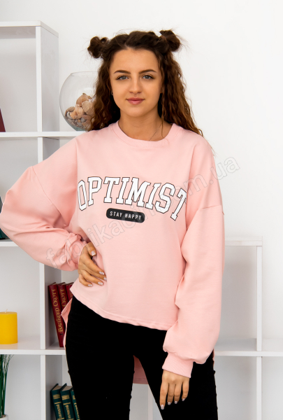 Батник оверсайз удлинённый Optimist р-р: S- L, цвет: розовый