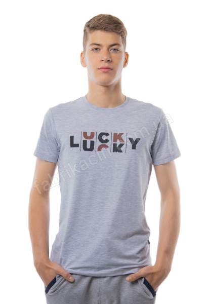 Футболка однотонная с надписью 44 - 50 цвет: серый