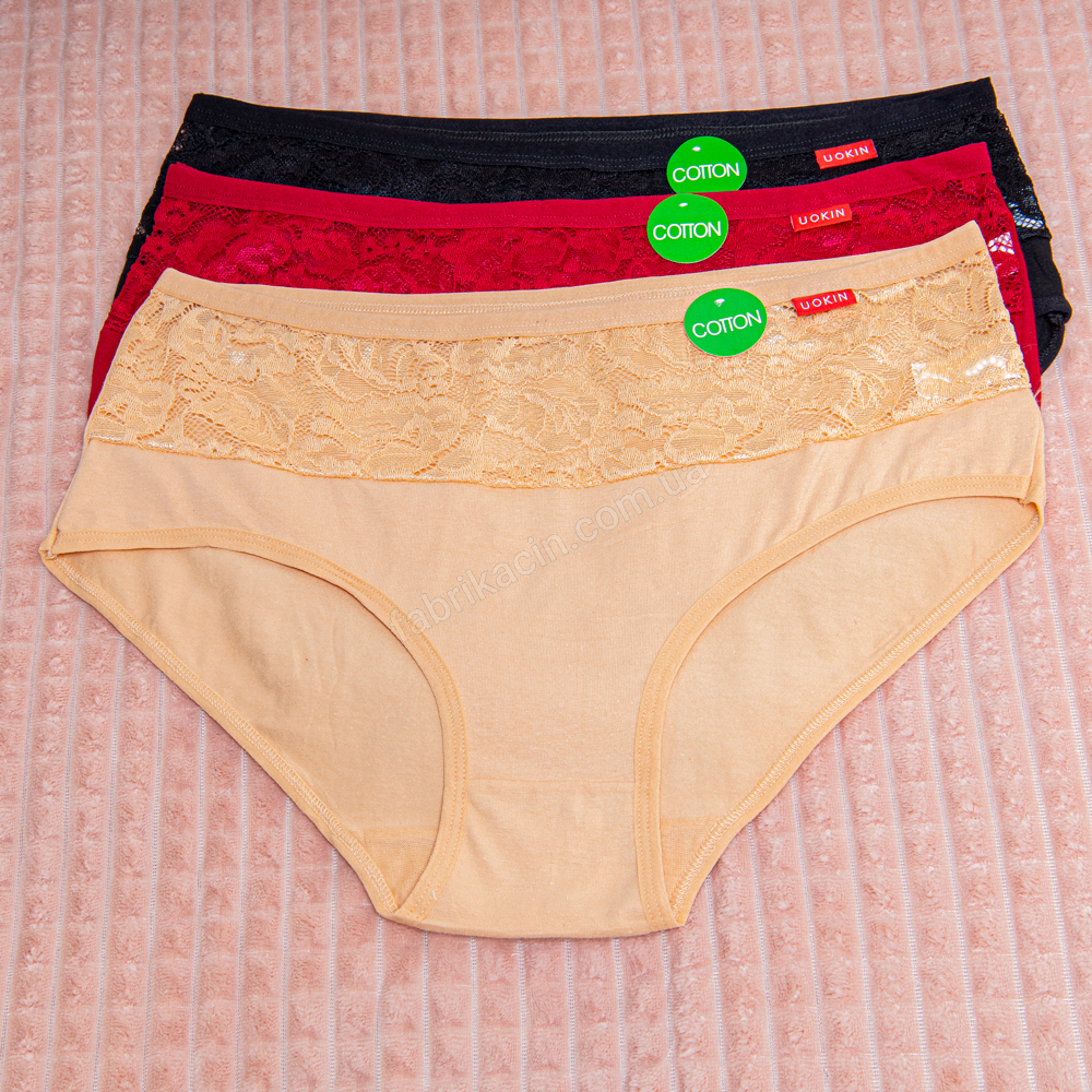 Труси гіпюр UO KIN XL - 3XL колір: бежевий - 1