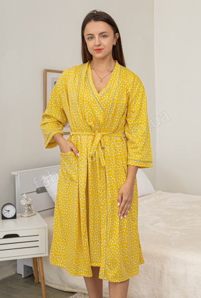 Комплект: халат и ночная сорочка р-р: 44-52 цвет: желтый