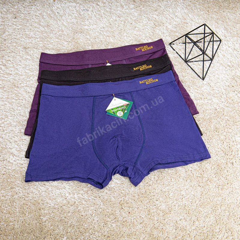 Трусы боксеры однотонные 50-56 цвет: синий - 1