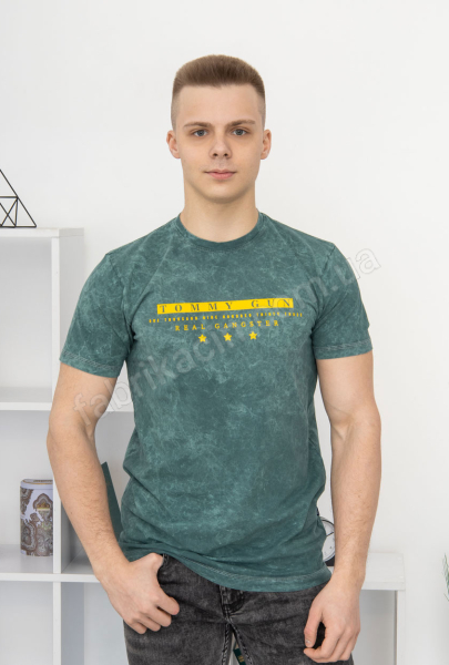 Футболка  варенка TOMMY G  46 - 52 колір: зелений