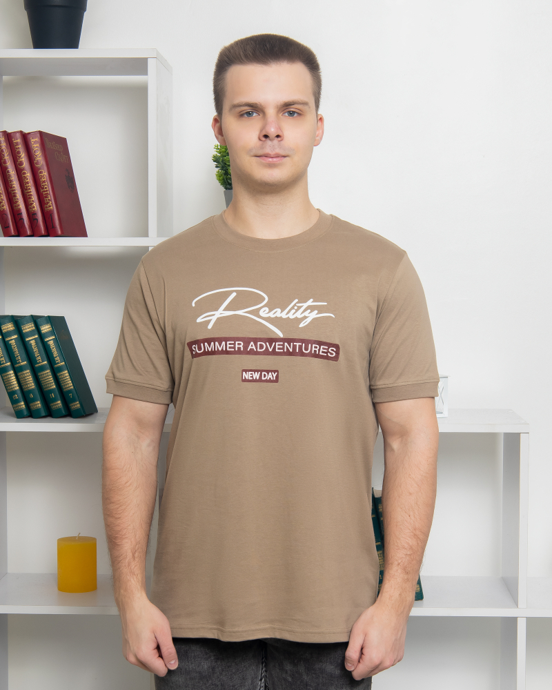 Футболка батал Reality р-р: M; L; XL; 2XL; 3XL цвет: бежевый - 2