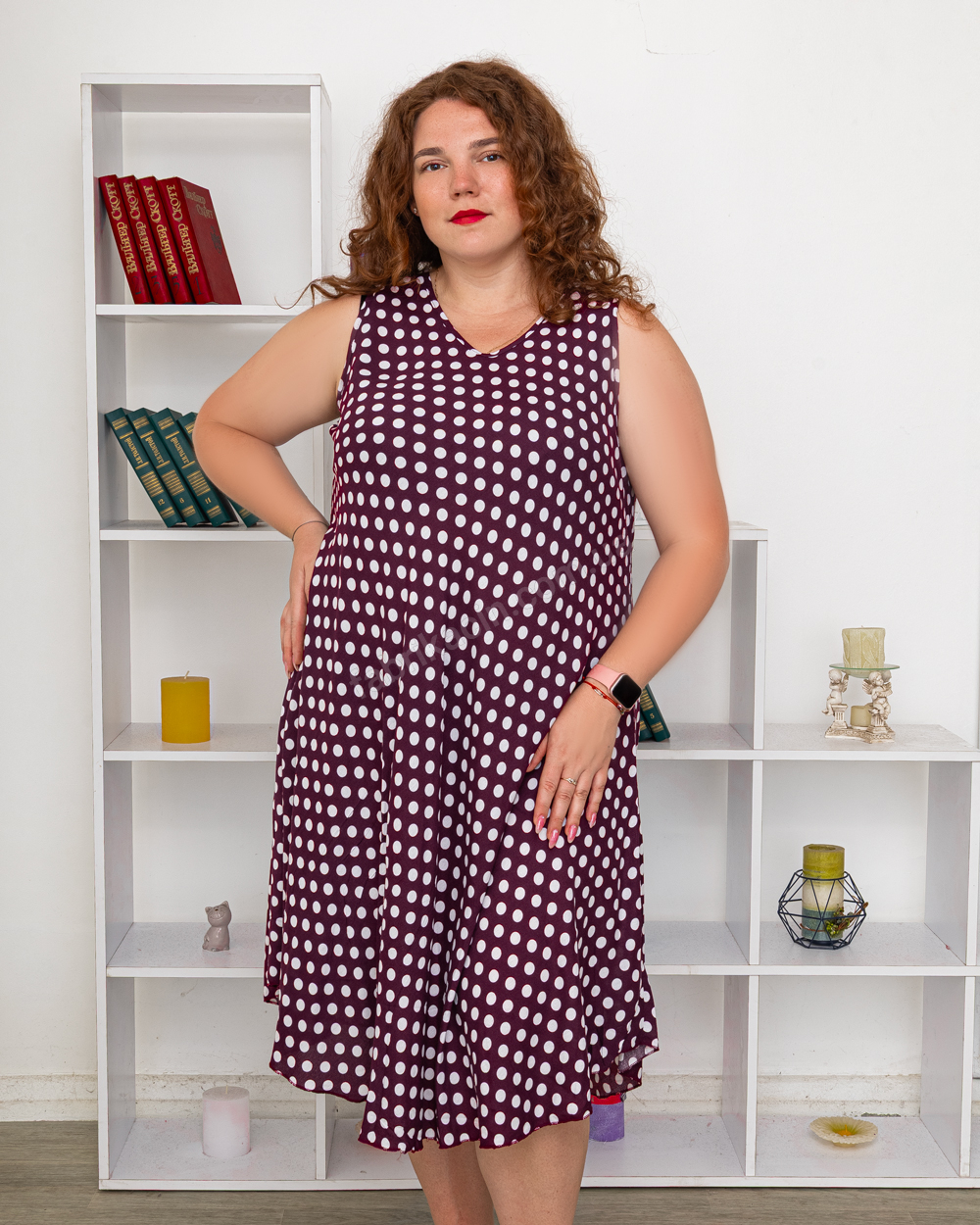 Платье в горошек OneSize цвет: фиолетовый - 1