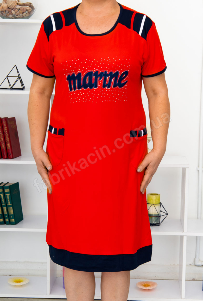 Платье однотон Marine, р-р : 54 - 62,  цвет : красный
