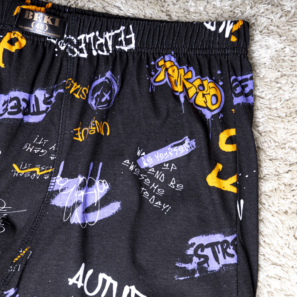 Трусы семейные графити р-р: 48 - 56 цвет: черный - 2
