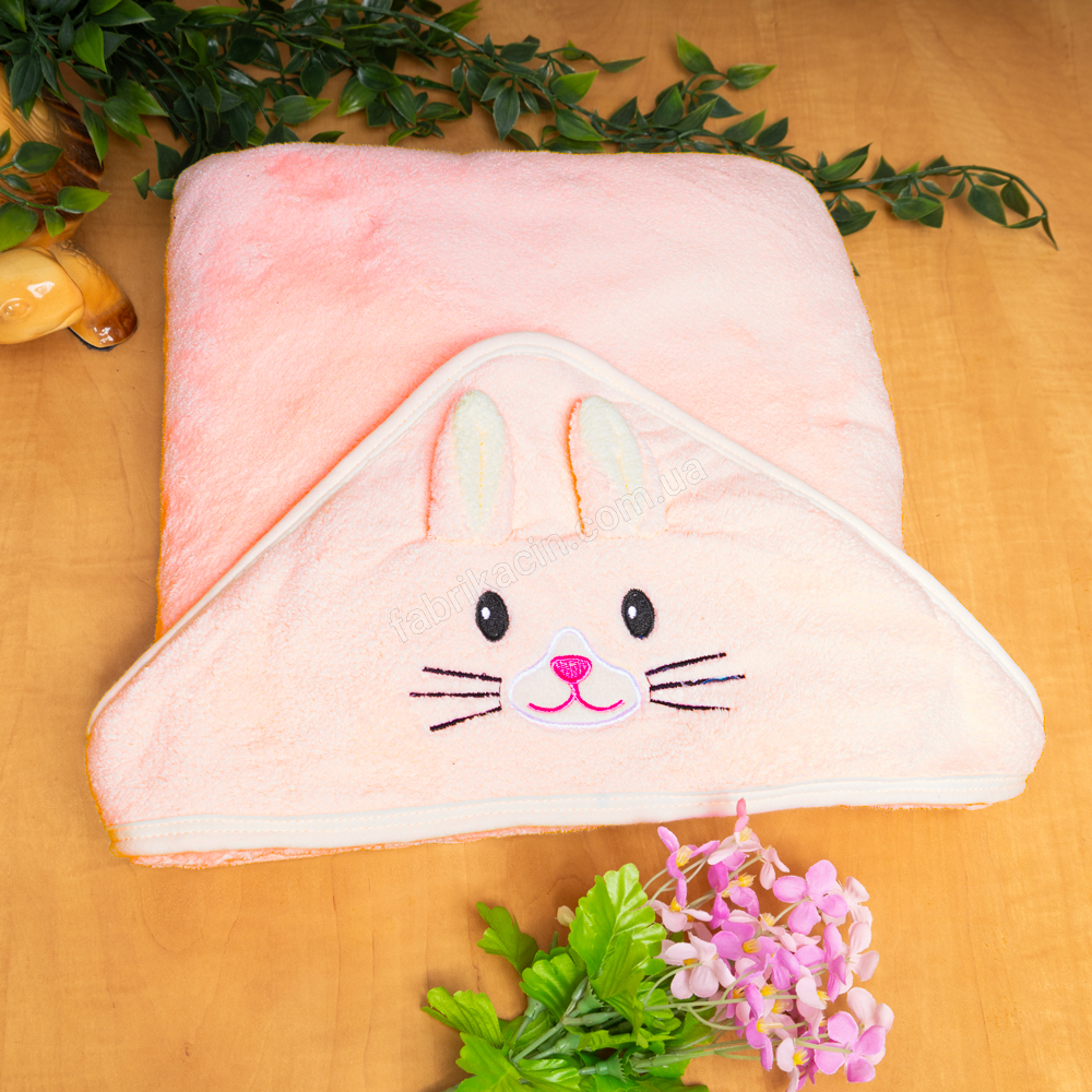 Рушник куточок дитячий Зайка колір: рожевий - 1