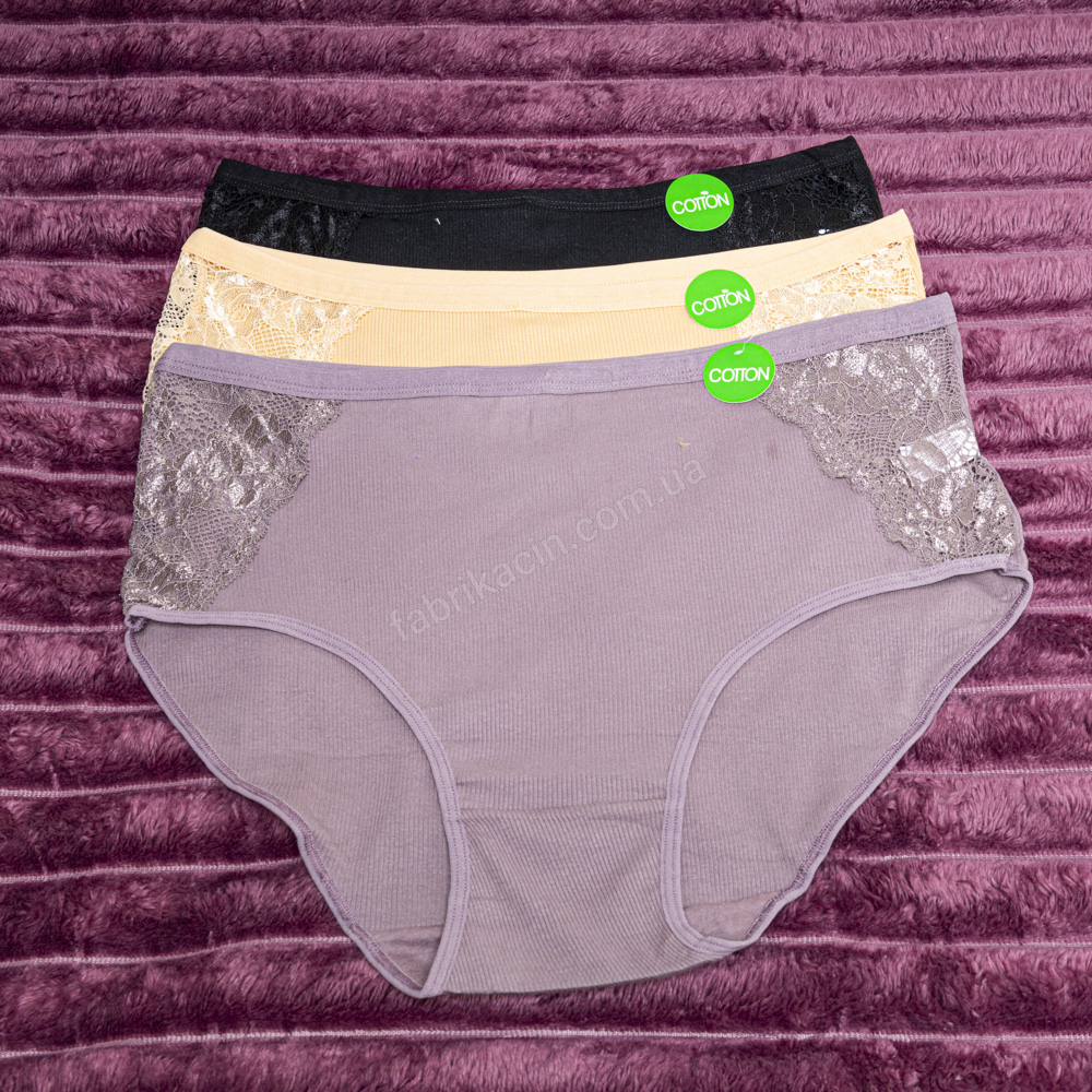 Труси гіпюр в рубчик 54 - 56, колір: ліловий - 1