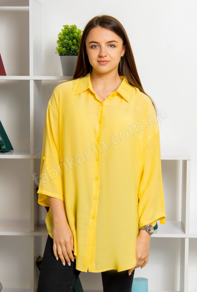 Рубашка БАТАЛ OVERSIZE р-р: 50 - 70 цвет: желтый