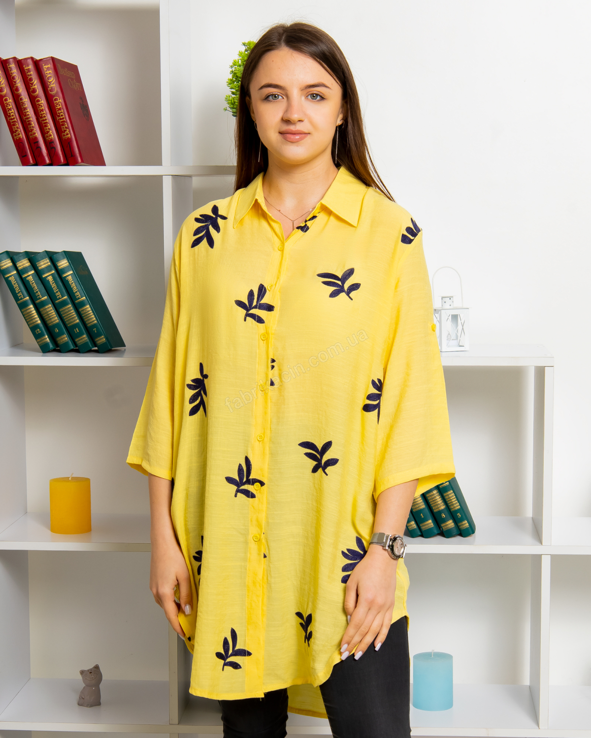 Сорочка подовженна вишита Гілочка 50-52-54-56 колір: жовтий - 1