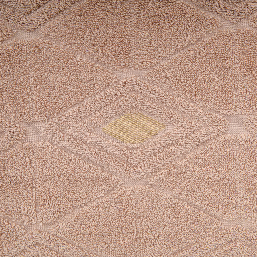 Полотенце махровое, орнамент ромб цвет: бежевый - 4