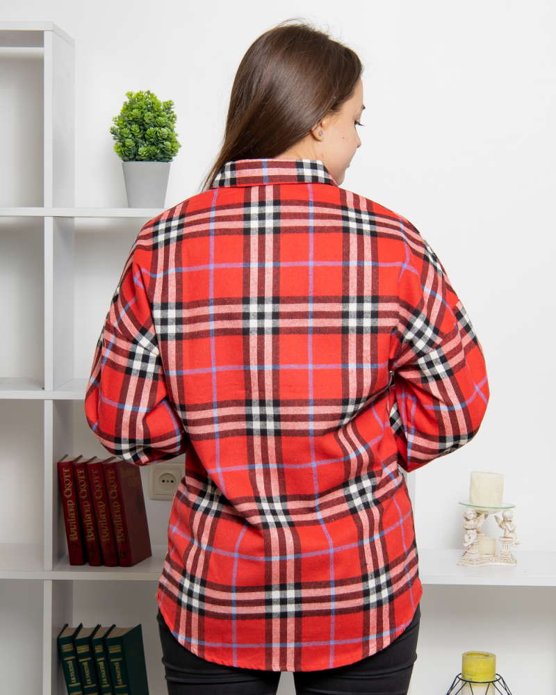 Рубашка в клетку ХL; 2ХL; 3ХL; 4XL цвет: красный - 4