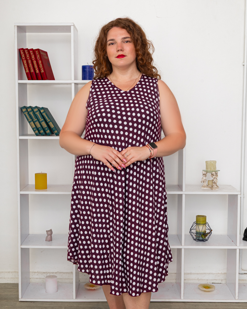 Платье в горошек OneSize цвет: фиолетовый - 4