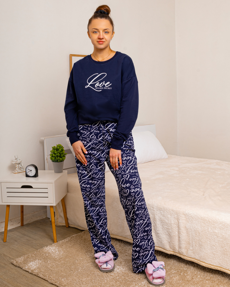 Піжама на байці Love р-р: 46-58 колір: синій - 2
