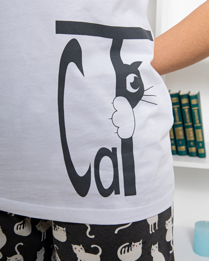 Пижама CAT р-р: 46/M; 48/L; 50/XL; 52/2XL; 54/3XL цвет: белый-серый - 5