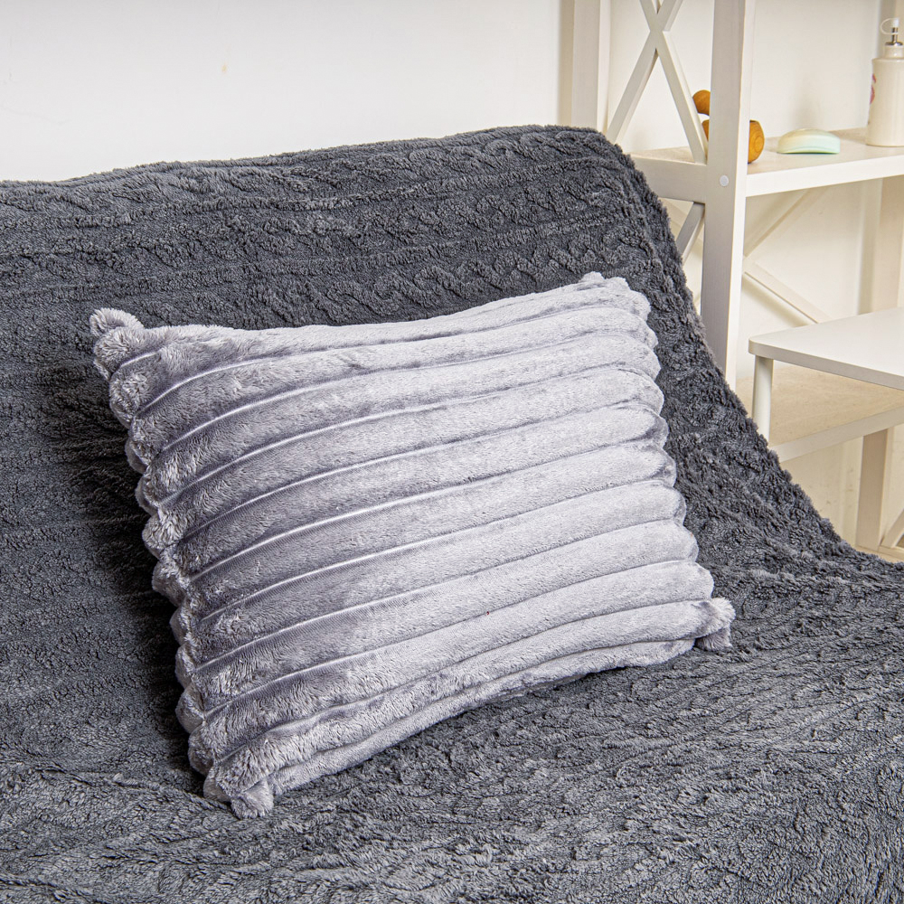 Наволочка широкая полоска 50х70 цвет: серый - 3