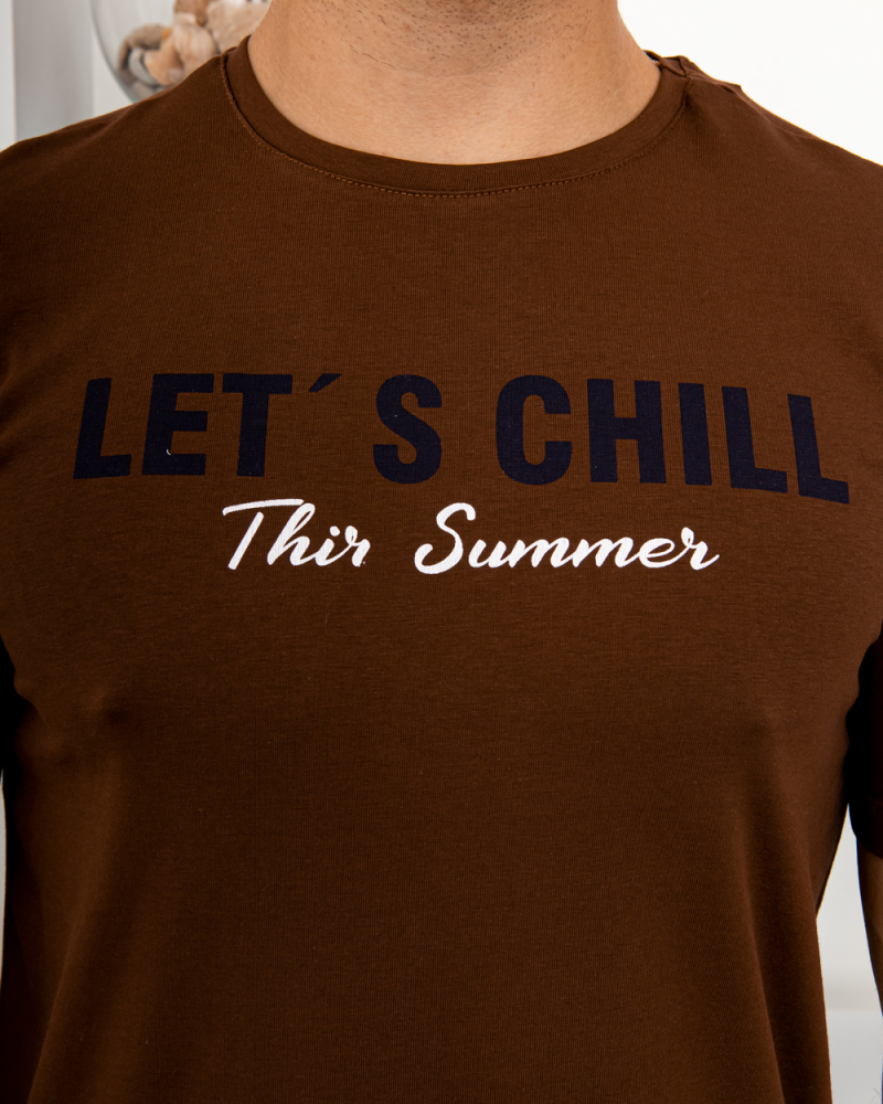 Футболка стрейч Let"s CHILL р-р: 44; 46; 48; 50; 52; 54 колір: коричневий - 5