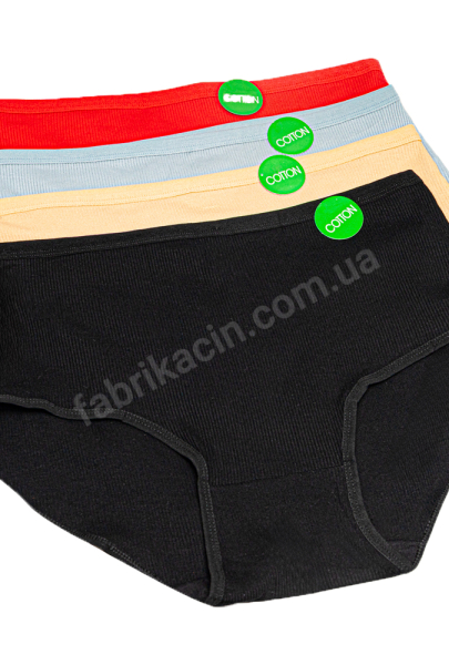 Трусы батал хлопок  рубчик 3xl 4xl 5xl цвет: чорный