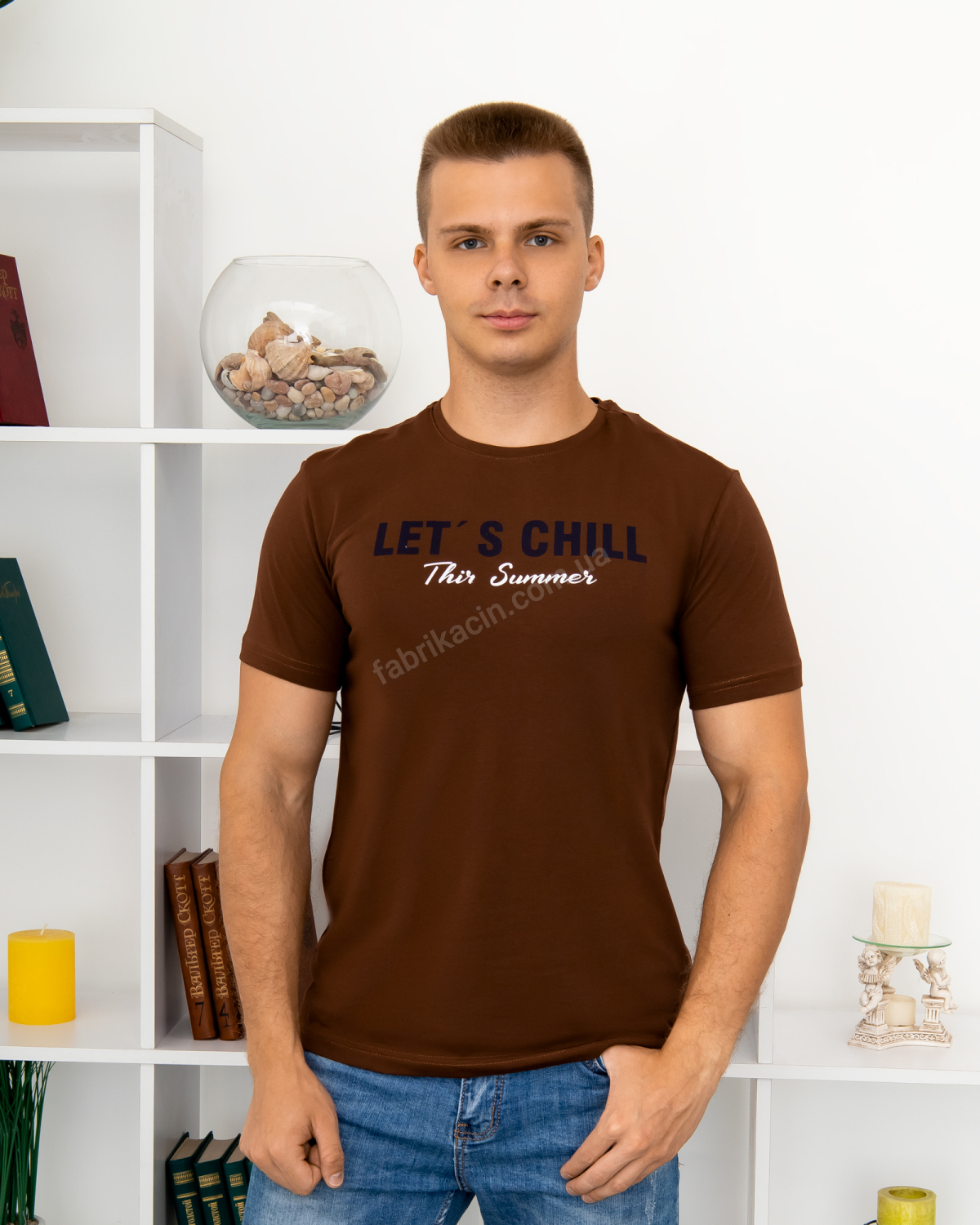 Футболка стрейч Let"s CHILL р-р: 44; 46; 48; 50; 52; 54 колір: коричневий - 1