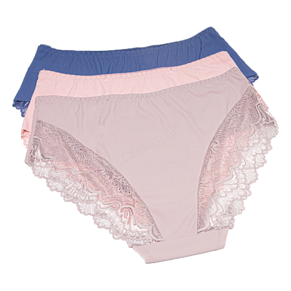 Трусы хлопок- кружево xl; 2xl; 3xll цвет: бузковый - 1