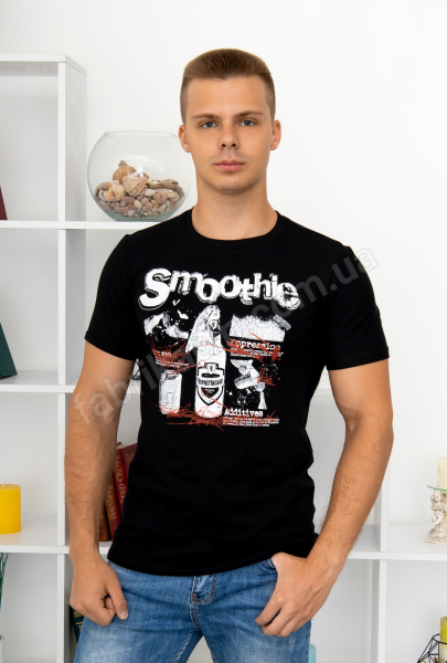 Футболка однотон Smoothie, 46 - 52 цвет: чёрный