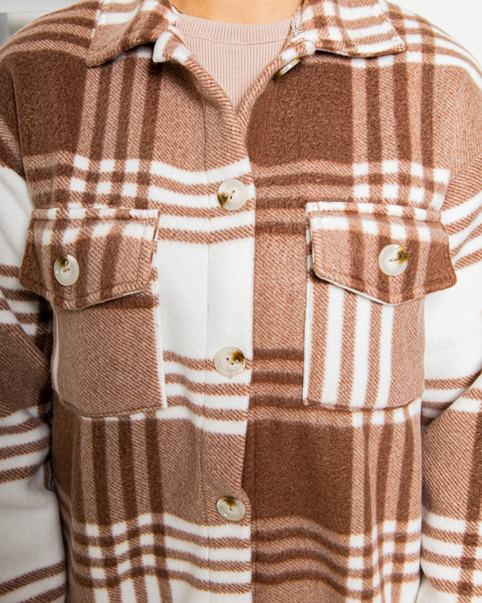 Рубашка теплая в клетку 50 - 56 цвет: бежевий - 4