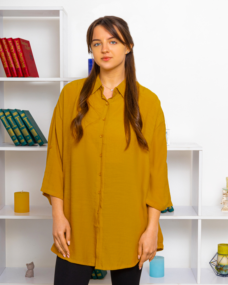 Сорочка БАТАЛ OVERSIZE р-р: 50 - 66 колір: гірчичний - 5