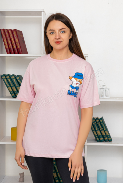 Футболка однотонная Bear р-р: 44-50  цвет: розовый