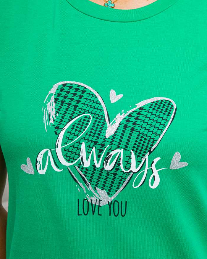 Пижама, майка с шортами always love you 46 - 54, цвeт: зеленый - 4