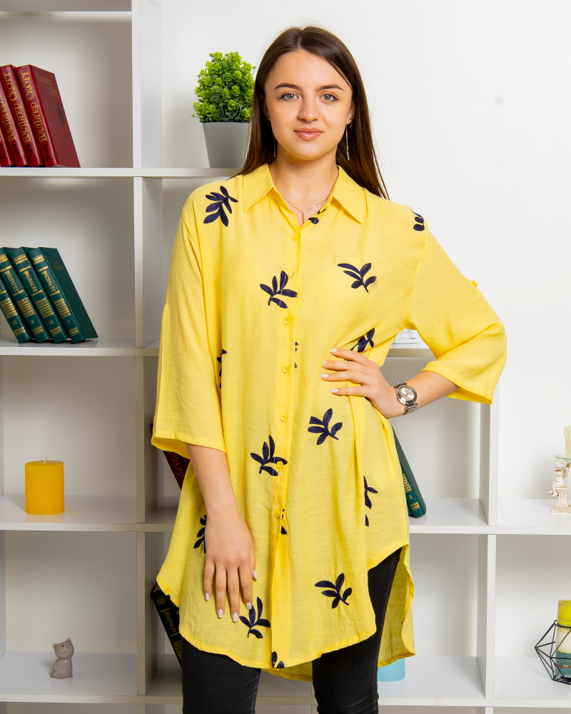 Сорочка подовженна вишита Гілочка 50-52-54-56 колір: жовтий - 2