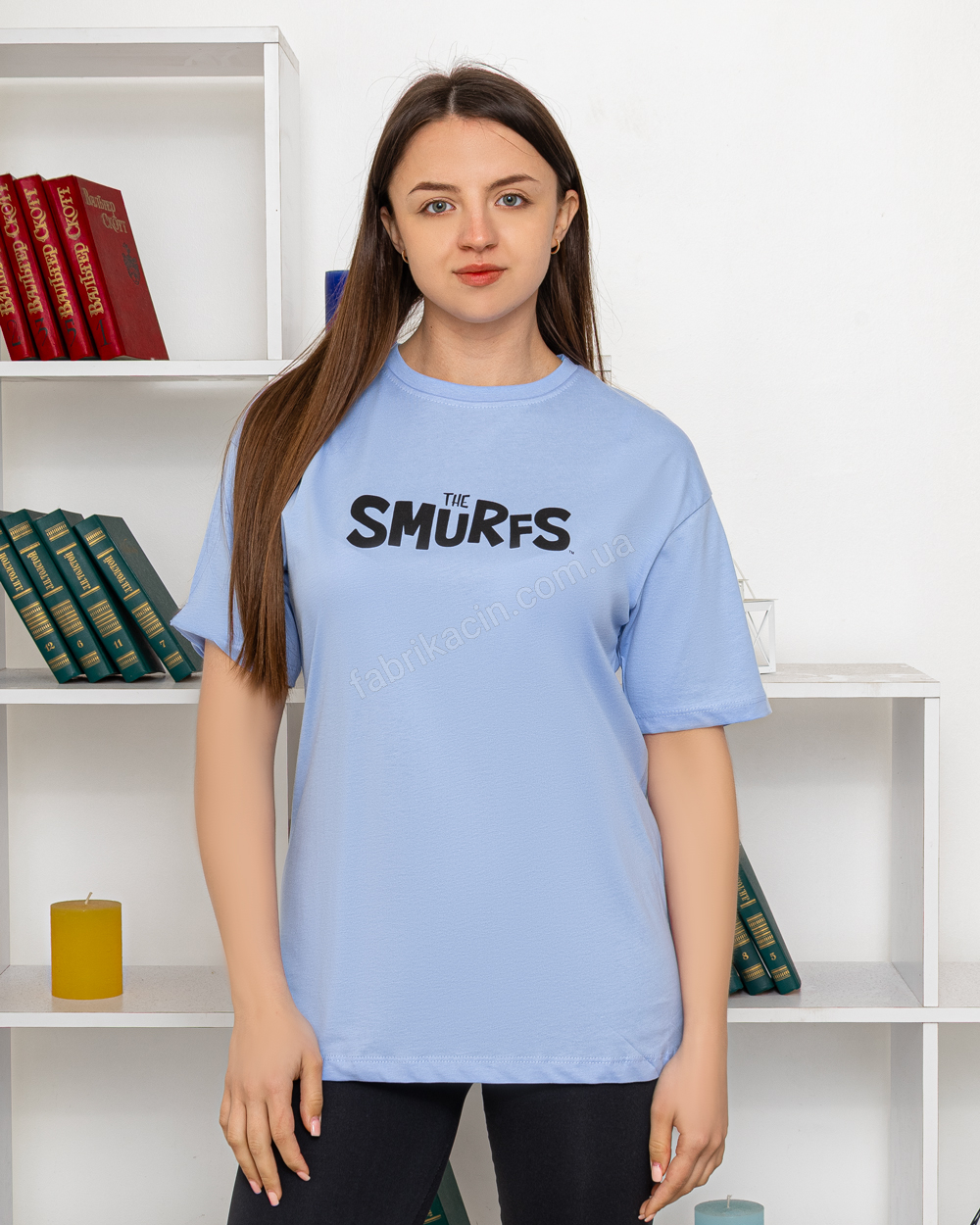 Футболка однотонная Smurfs р-р: 44-50 цвет: голубой - 1
