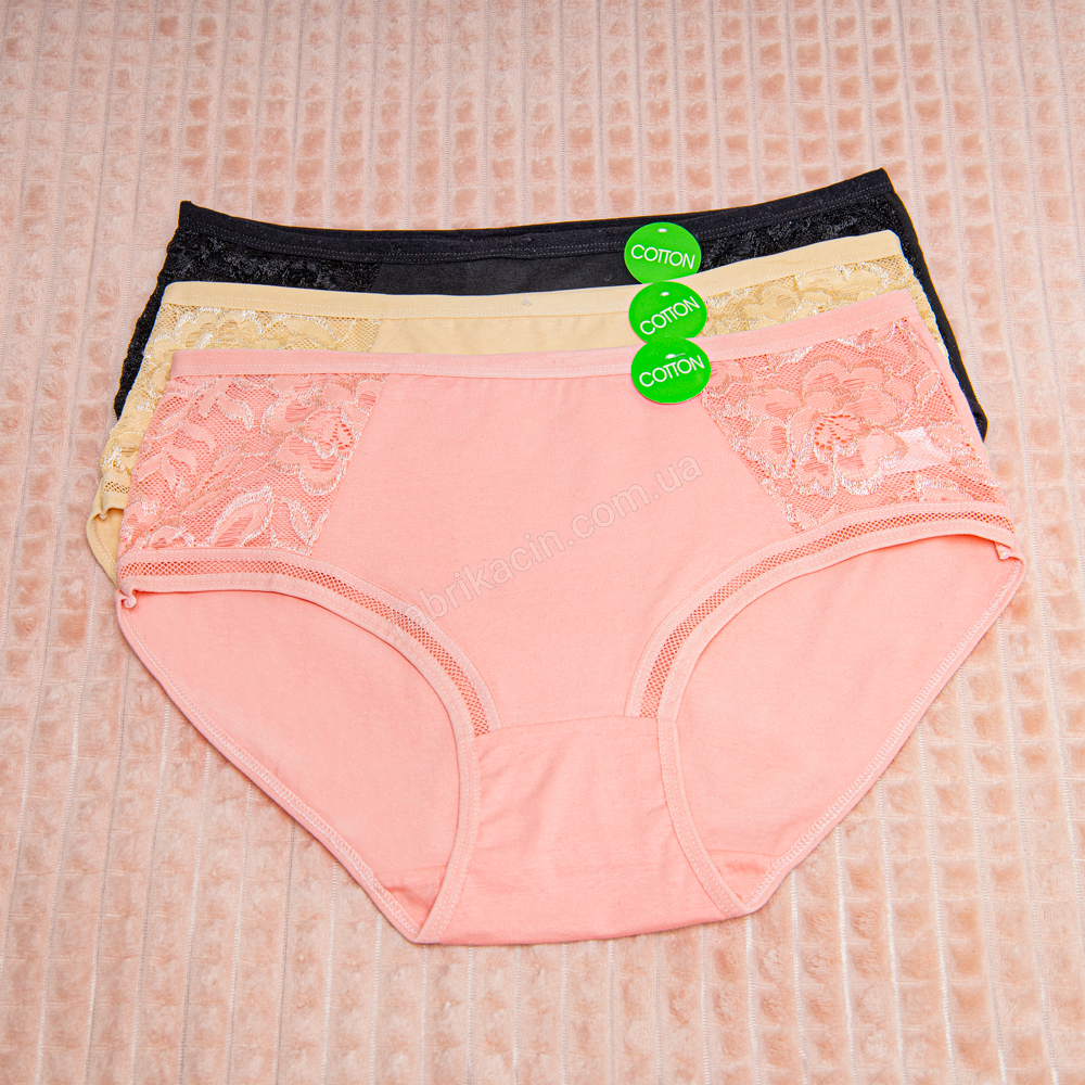 Трусы в гипюр XL - 3XL, цвет: розовый - 1