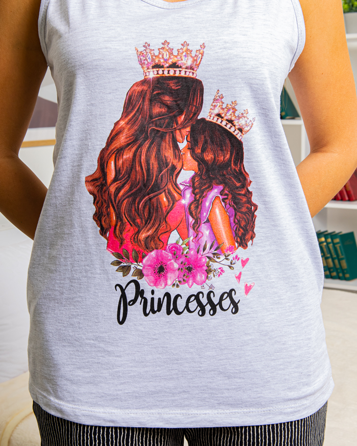 Пижама майка с шортами Princess 44 - 54 цвет: серый - 5