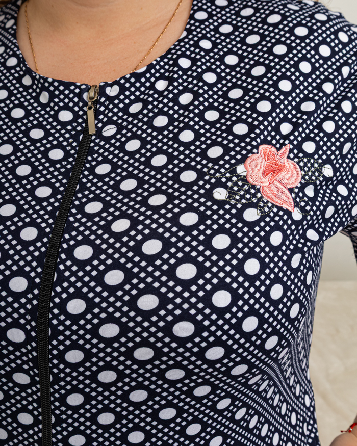 Халат с воланом в горох р-р: 54-62 цвет: белый - 4