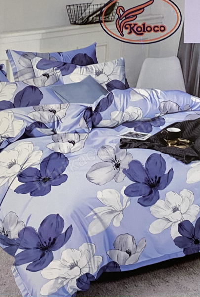 Комплект постільної білизни двоспальний польові квіти 180 Х 220  колір: блакитний