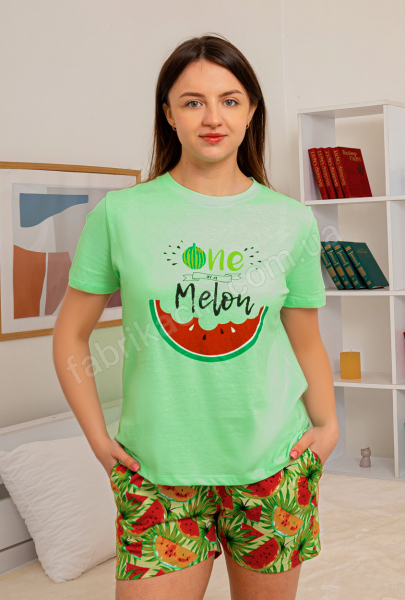 Піжама футболка із шортами Кавун 46 - 52, колір: аквамарин