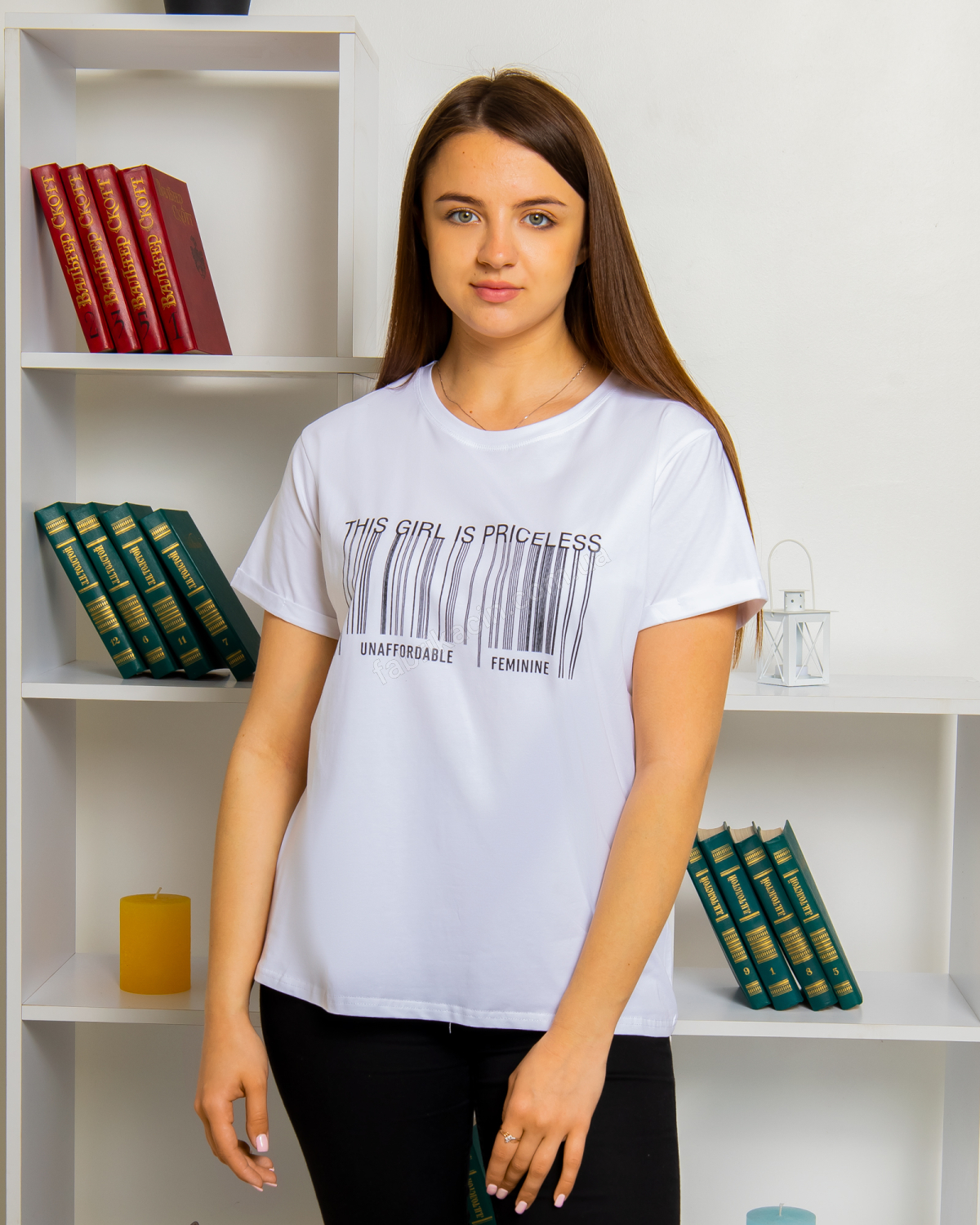 Футболка з принтом OneSize 46 - 52 цвет: белый - 1