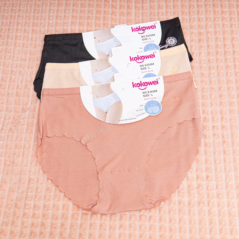 Труси в рубчик однотонні р-р: 48 - 54 , колір: пудровий - 1