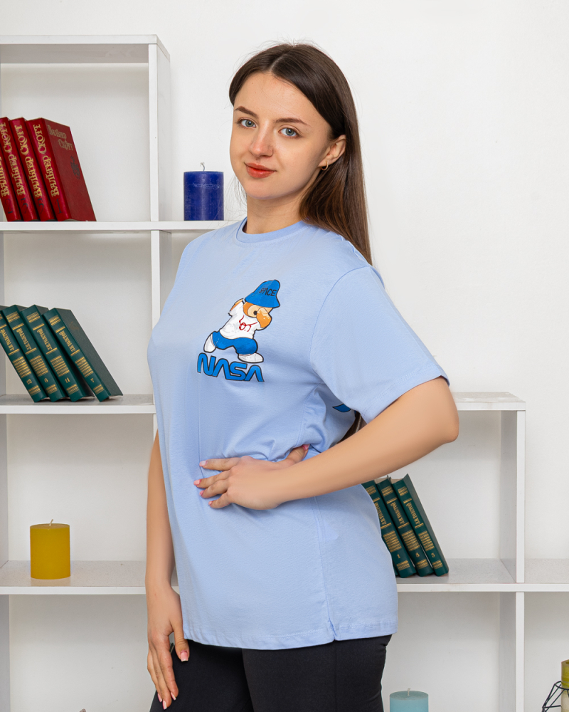 Футболка однотонная Bear р-р: 44-50 цвет: голубой - 2