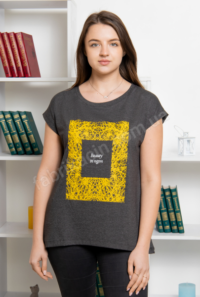 Футболка Beauty хлопковая р-р: 42/XS; 44/S; 46/M; 48/L; 50/XL цвет: графит
