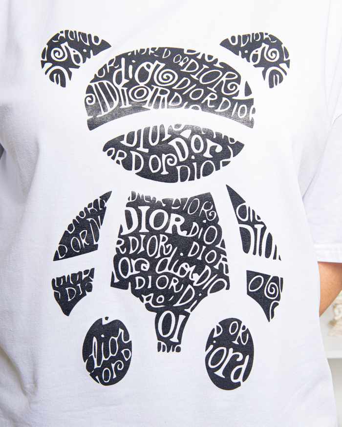 Футболка OverSize Ведмедик колір: бiлий - 4